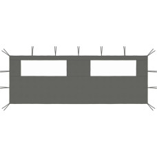 Vidaxl dārza nojumes siena ar logiem, 6x2 m, antracītpelēka