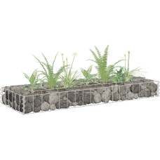 Vidaxl gabions, augstā puķu kaste, cinkots tērauds, 90x30x10 cm