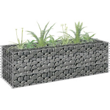 Vidaxl gabions, augstā puķu kaste, cinkots tērauds, 90x30x30 cm