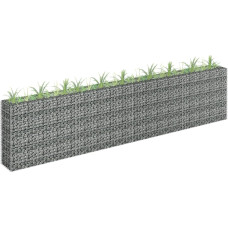 Vidaxl gabions, augstā puķu kaste, cinkots tērauds, 360x30x90 cm