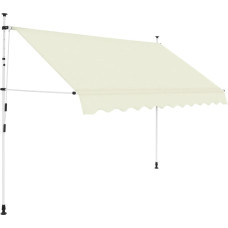 Vidaxl markīze, krēmkrāsā, 250 cm, manuāli darbināma, sarullējama