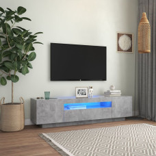 Vidaxl TV skapītis ar LED lampiņām, 160x35x40 cm, betona pelēks