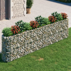 Vidaxl gabions, augstā puķu kaste, cinkota dzelzs, 400x50x100 cm