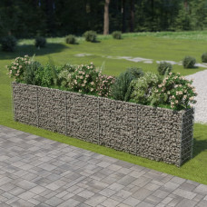 Vidaxl gabions, augstā puķu kaste, cinkots tērauds, 450x50x100 cm