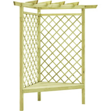 Vidaxl stūra pergola ar sēdekli, 130x130x197 cm, impregnēta priede