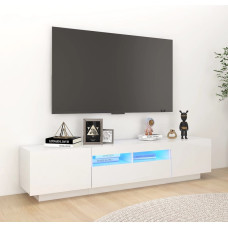 Vidaxl TV skapītis ar LED lampiņām, 180x35x40 cm, spīdīgi balts