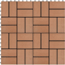 Vidaxl terases flīzes, 11 gab., WPC, 30x30 cm, 1 m2, brūnas