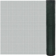 Vidaxl stiepļu žogs, cinkots, ar PVC pārklājumu, 10x1 m, zaļš