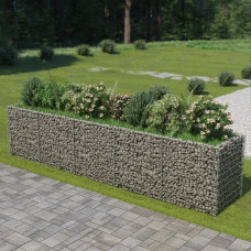 Vidaxl gabions, augstā puķu kaste, cinkots tērauds, 450x90x100 cm