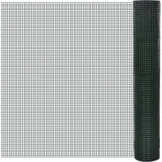 Vidaxl stiepļu žogs, cinkots, ar PVC pārklājumu, 25x1 m, zaļš