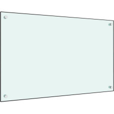 Vidaxl virtuves sienas panelis, 80x50 cm, rūdīts stikls, balts
