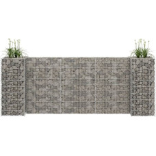 Vidaxl H-formas gabions, tērauda stieple, 260x40x100 cm