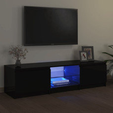 Vidaxl TV skapītis ar LED lampiņām, melns, 140x40x35,5 cm