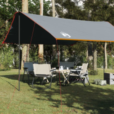 Vidaxl kempinga tents, pelēka, oranža, 460x305x210 cm, ūdensizturīga