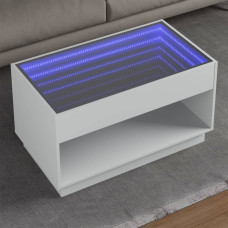 Vidaxl kafijas galdiņš ar LED, balts, 90x50x50 cm