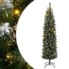 Vidaxl mākslīgā Ziemassvētku egle, šaura, 150 cm, 150 LED