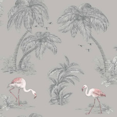 Dutch Wallcoverings 426219 DUTCH WALLCOVERINGS Wallpaper Flamingo Grey