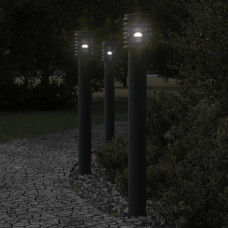 Vidaxl āra zemes lampa, melnas, 110 cm, nerūsējošs tērauds