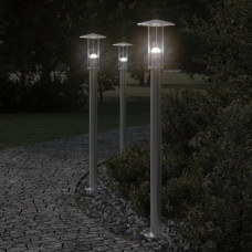 Vidaxl āra zemes lampa, sudrabaina, 100 cm, nerūsējošs tērauds