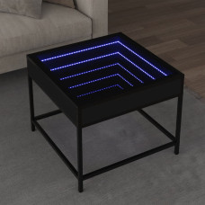 Vidaxl kafijas galdiņš ar LED, melns, 50x50x41 cm