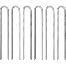 Vidaxl telts mietiņi, 6 gab., 41,5 cm, Ø12 mm, cinkots tērauds