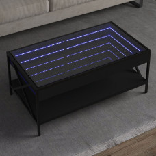 Vidaxl kafijas galdiņš ar LED, melns, 90x50x38 cm