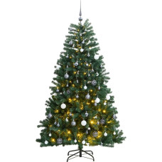 Vidaxl mākslīgā Ziemassvētku egle, bumbiņu komplekts, 180 cm, 300 LED