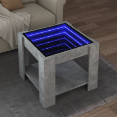 Vidaxl kafijas galdiņš ar LED, 53x53x45 cm, inženierijas koks