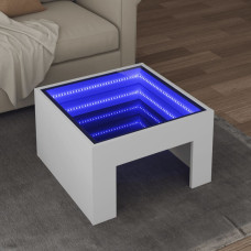 Vidaxl kafijas galdiņš ar LED, balts, 50x50x30 cm