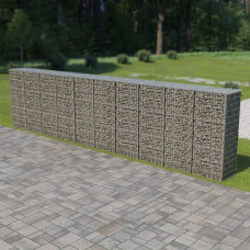 Vidaxl gabions ar vāku, cinkots tērauds, 600x50x150 cm