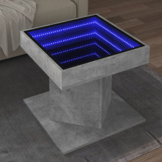 Vidaxl kafijas galdiņš ar LED, 50x50x45 cm, inženierijas koks