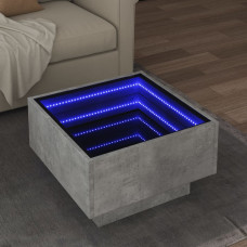 Vidaxl kafijas galdiņš ar LED, 50x50x30 cm, inženierijas koks