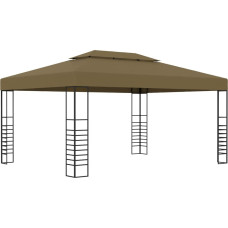 Vidaxl dārza nojume, 3x4 m, pelēkbrūna, 180 g/m²