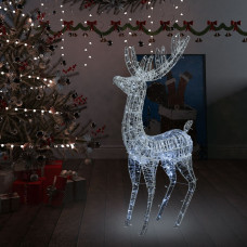 Vidaxl Ziemassvētku dekorācija, ziemeļbrieži, 250 LED, 180 cm, balti