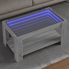 Vidaxl kafijas galdiņš ar LED, 93x53x45 cm, inženierijas koks