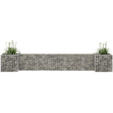 Vidaxl H-formas gabions, tērauda stieple, 260x40x40 cm