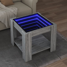 Vidaxl kafijas galdiņš ar LED, 53x53x45 cm, inženierijas koks