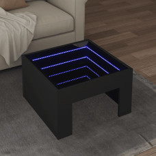 Vidaxl kafijas galdiņš ar LED, melns, 50x50x30 cm