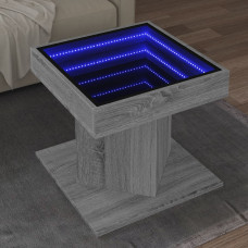 Vidaxl kafijas galdiņš ar LED, 50x50x45 cm, inženierijas koks