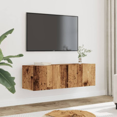 Vidaxl sienas TV skapīši, 2 gab., veca koka, 100x30x30 cm