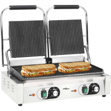 Vidaxl panini grils ar rievotu virsmu, 3600 W, 57x30,5x20 cm