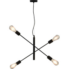 Vidaxl griestu lampa ar kvēlspuldzēm, 2 W, E27, melna