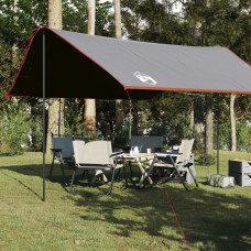 Vidaxl kempinga tents, pelēka, oranža, 430x380x210 cm, ūdensizturīga