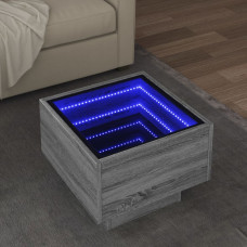 Vidaxl kafijas galdiņš ar LED, 40x40x30 cm, inženierijas koks