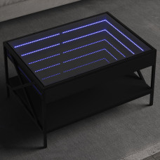 Vidaxl kafijas galdiņš ar LED, melns, 70x50x38 cm