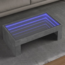 Vidaxl kafijas galdiņš ar LED, betona pelēks, 90x50x30 cm