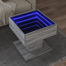 Vidaxl kafijas galdiņš ar LED, 50x50x45 cm, inženierijas koks