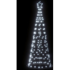 Vidaxl Ziemassvētku eglītes dekorācija, 200 LED, vēsi baltas, 182 cm