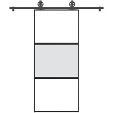 Vidaxl bīdāmās durvis ar aparatūras komplektu 90x205 cm rūdīts stikls