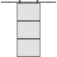 Vidaxl bīdāmās durvis ar aparatūras komplektu 90x205 cm rūdīts stikls